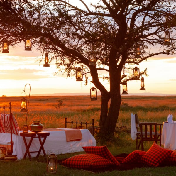You’ll see spectacular Serengeti sunsets when sitting around the evening campfires at Sabora Tented Camp.