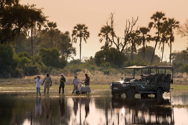 Stretch your legs with a drinks stop in the Okavango Delta. © &Beyond