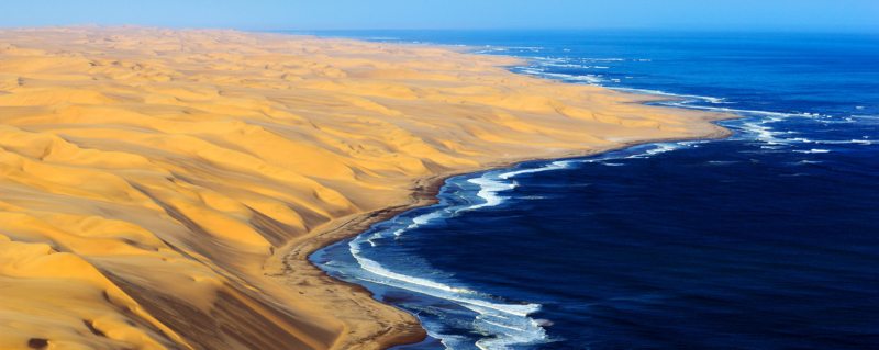 Beach meets desert on Namibia's Skeleton Coast.
