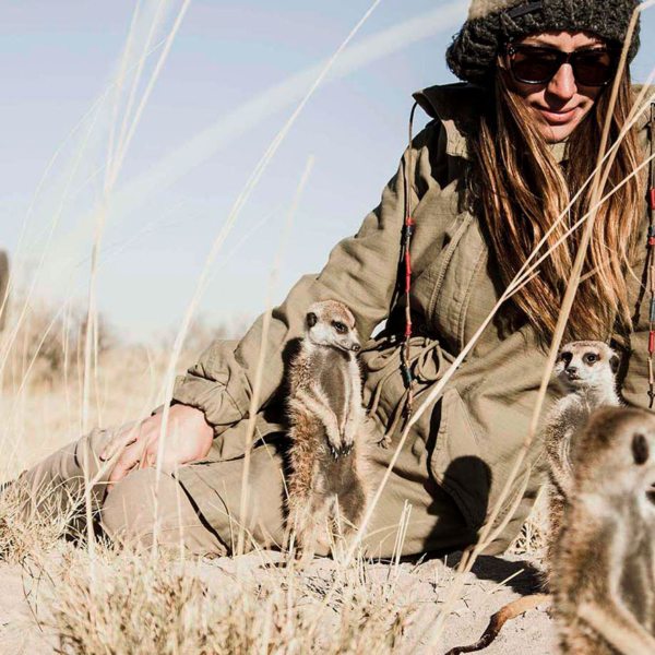 In the Makgadikgadi, you can get up close and personal with on a meerkat experience.