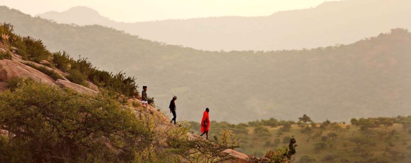 You can go on walking safaris from The Sanctuary at Ol Lentille.