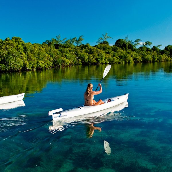 When kayaking on the Quirimbas Archipelago you’ll see how crystal clear the water is.