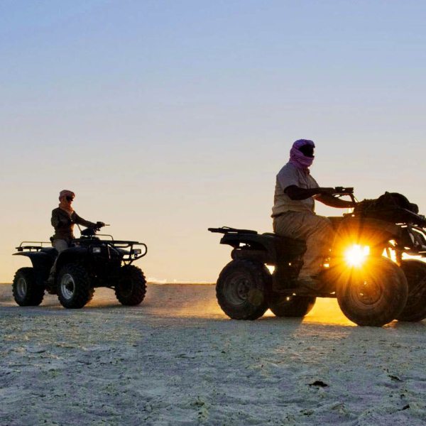 Quad biking on the Makgadikgadi Pans is a magical experience. © Uncharted Africa